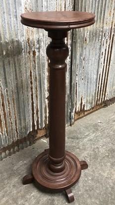 3' Elegant Wood Pedestal, Round Display Base, Vintage Architectural Show Stand