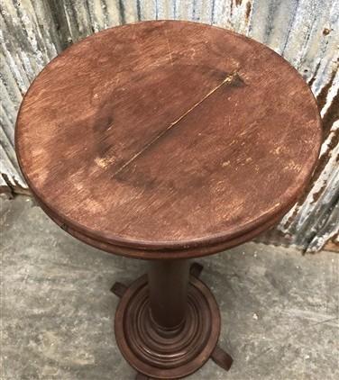 3' Elegant Wood Pedestal, Round Display Base, Vintage Architectural Show Stand