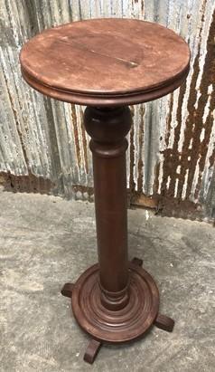 3' Elegant Wood Pedestal, Round Display Base, Vintage Architectural Show Stand