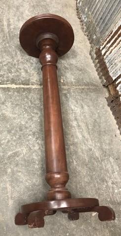 3' Elegant Wood Pedestal, Round Display Base, Vintage Architectural Show Stand