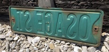 Osage St Street Sign, Vintage Green Road Sign (18x6) Metal Wall Sign Garage B
