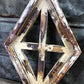 Set 3 Diamond Wood Window Frames, Distressed Farmhouse Decor, Antique Inspired C