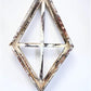 Set 3 Diamond Wood Window Frames, Distressed Farmhouse Decor, Antique Inspired A