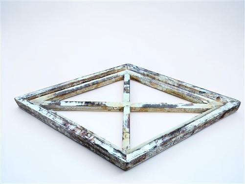 Set 3 Diamond Wood Window Frames, Distressed Farmhouse Decor, Antique Inspired A