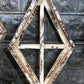 Set 3 Diamond Wood Window Frames, Distressed Farmhouse Decor, Antique Inspired B