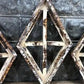 Set 3 Diamond Wood Window Frames, Distressed Farmhouse Decor, Antique Inspired D