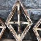 Set 3 Diamond Wood Window Frames, Distressed Farmhouse Decor, Antique Inspired D