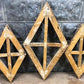 Set 3 Diamond Wood Window Frames, Distressed Farmhouse Decor, Antique Inspired D