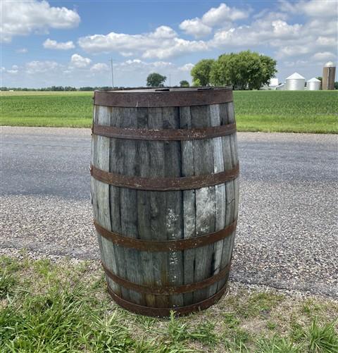 Whiskey Wine Barrel, Vintage Reclaimed Used Wood Barrel, Primitive Rum Keg, L