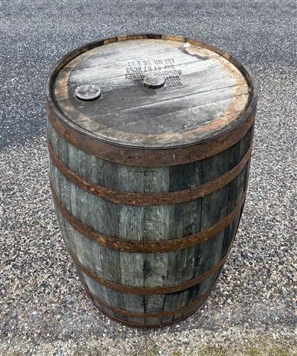 Whiskey Wine Barrel, Vintage Reclaimed Used Wood Barrel, Primitive Rum Keg, L