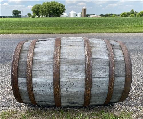 Whiskey Wine Barrel, Vintage Reclaimed Used Wood Barrel, Primitive Rum Keg, L