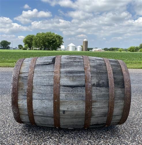 Whiskey Wine Barrel, Vintage Reclaimed Used Wood Barrel, Primitive Rum Keg, L