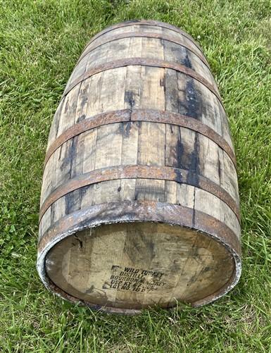 Whiskey Wine Barrel, Vintage Reclaimed Used Wood Barrel, Primitive Rum Keg, M