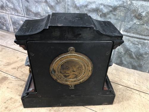 Ansonia Cast Iron Mantel Clock, Antique Wind Up Parlour Shelf Clock w/Pendulum