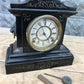 Ansonia Cast Iron Mantel Clock, Antique Wind Up Parlour Shelf Clock w/Pendulum