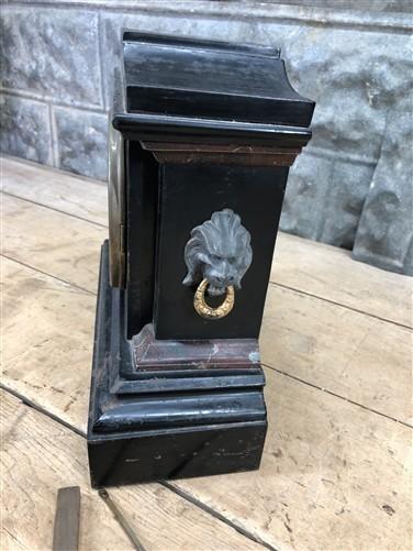 Ansonia Cast Iron Mantel Clock, Antique Wind Up Parlour Shelf Clock w/Pendulum
