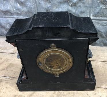 Ansonia Cast Iron Mantel Clock, Antique Wind Up Parlour Shelf Clock w/Pendulum