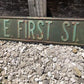 E First St Street Sign, Vintage Green Road Sign, 24x6 Metal Wall Sign Garage A