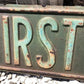 E First St Street Sign, Vintage Green Road Sign, 24x6 Metal Wall Sign Garage A