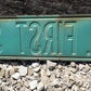 E First St Street Sign, Vintage Green Road Sign, 24x6 Metal Wall Sign Garage B