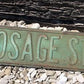 Osage St Street Sign, Vintage Green Road Sign, 18x6 Metal Wall Sign Garage A