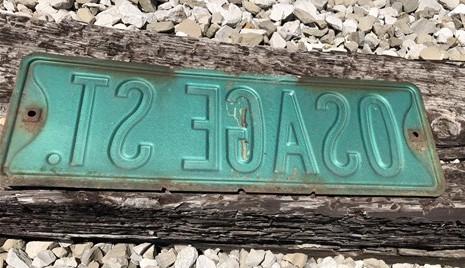 Osage St Street Sign, Vintage Green Road Sign, 18x6 Metal Wall Sign Garage A