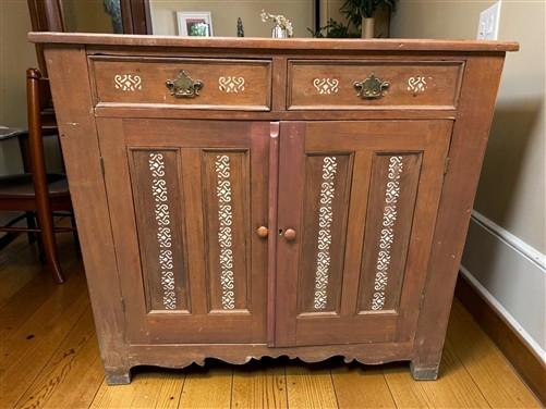 Walnut Kitchen Cupboard, Antique Cabinet, Primitive Pie Safe Jelly Cabinet Hutch