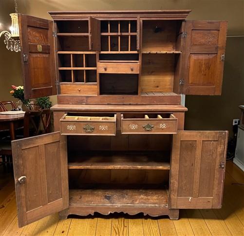 Walnut Kitchen Cupboard, Antique Cabinet, Primitive Pie Safe Jelly Cabinet Hutch