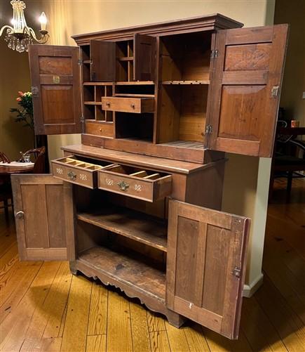 Walnut Kitchen Cupboard, Antique Cabinet, Primitive Pie Safe Jelly Cabinet Hutch