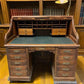 4'6" Tyler Desk Co. Roll Top Desk, Vintage Tambour Office Desk, Secretary Desk