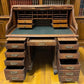 4'6" Tyler Desk Co. Roll Top Desk, Vintage Tambour Office Desk, Secretary Desk