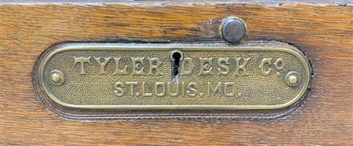 4'6" Tyler Desk Co. Roll Top Desk, Vintage Tambour Office Desk, Secretary Desk