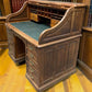 4'6" Tyler Desk Co. Roll Top Desk, Vintage Tambour Office Desk, Secretary Desk