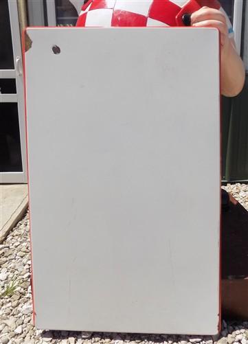 Red White Porcelain Table Top (40x25) Vintage Kitchen Cupboard Hoosier Enamel