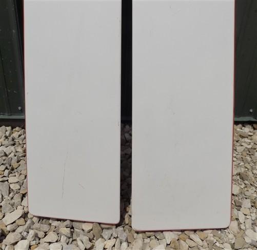 2 Red White Porcelain Table Top Panels (40x10) Vintage Kitchen Cupboard Hoosier