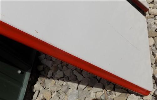 2 Red White Porcelain Table Top Panels (40x10) Vintage Kitchen Cupboard Hoosier