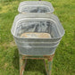 Wheeling Galvanized Double Wash Tub, Beer Cooler, Flower Pot Stand Bucket A30