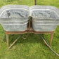 Wheeling Galvanized Double Wash Tub, Beer Cooler, Flower Pot Stand Bucket A30