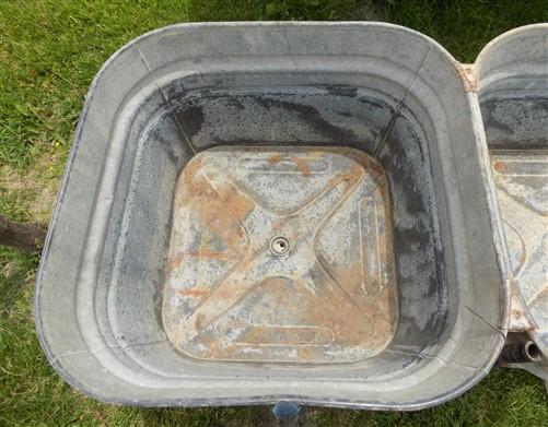 Wheeling Galvanized Double Wash Tub, Beer Cooler, Flower Pot Stand Bucket A30