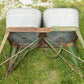 Wheeling Galvanized Double Wash Tub, Beer Cooler, Flower Pot Stand Bucket A30