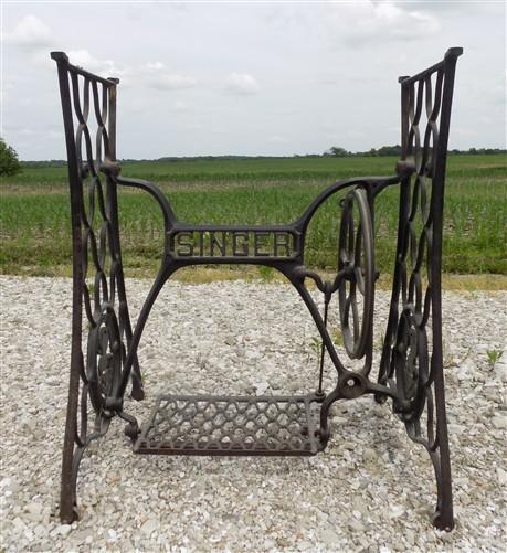 Treadle Sewing Machine, Cast Iron Base, Industrial Age Singer Steampunk RA
