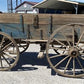 Horse Drawn Farm Wagon, Vintage Blue Wood Hay Wagon, Steel Rim Wheels, Primitive