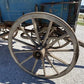 Horse Drawn Farm Wagon, Vintage Blue Wood Hay Wagon, Steel Rim Wheels, Primitive