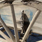 Horse Drawn Farm Wagon, Vintage Blue Wood Hay Wagon, Steel Rim Wheels, Primitive