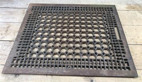 Art Deco Grate, Vintage Cast Iron Ornate Wall Floor Register Vent (26x22) A