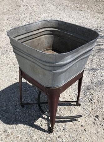 Wheeling Galvanized Single Wash Tub, Sink Cooler, Flower Pot Stand Bucket DT