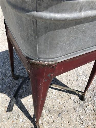 Wheeling Galvanized Single Wash Tub, Sink Cooler, Flower Pot Stand Bucket DT