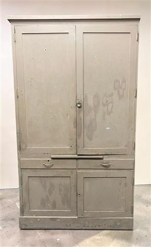 Wooden Storage Cabinet, Vintage Cupboard, Kitchen Pantry Linen Closet Armoire, A