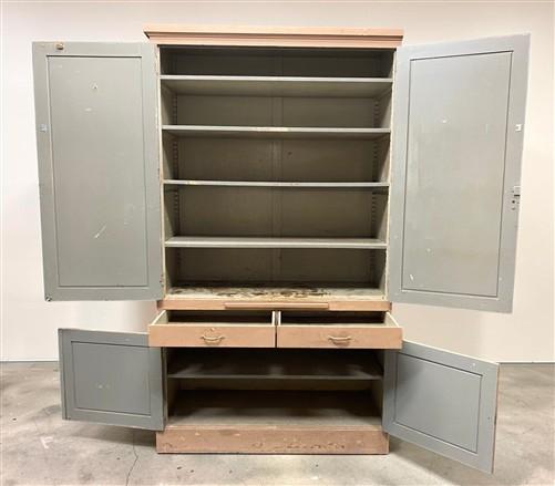 Wooden Storage Cabinet, Vintage Cupboard, Kitchen Pantry Linen Closet Armoire, A