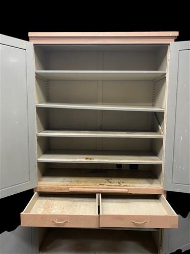 Wooden Storage Cabinet, Vintage Cupboard, Kitchen Pantry Linen Closet Armoire, B